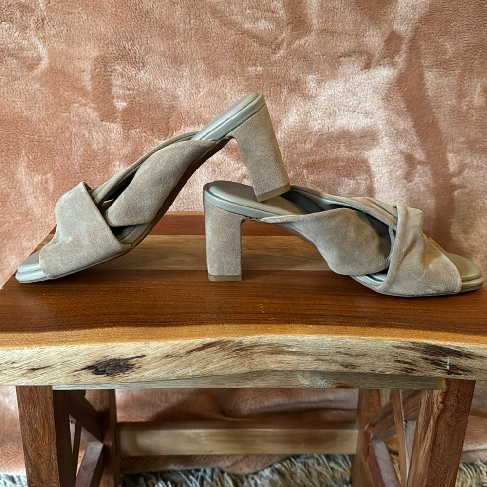 New Caslon suede heels